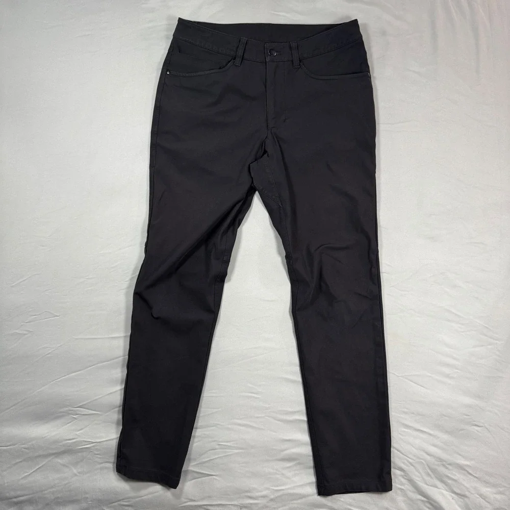 Lululemon ABC Pant Slim Fit Black Performance Stretch Trousers Mens 29x27.5